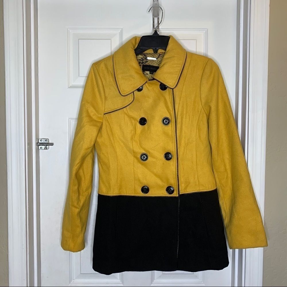 Steve Madden Color Block Pea Coat Size Small